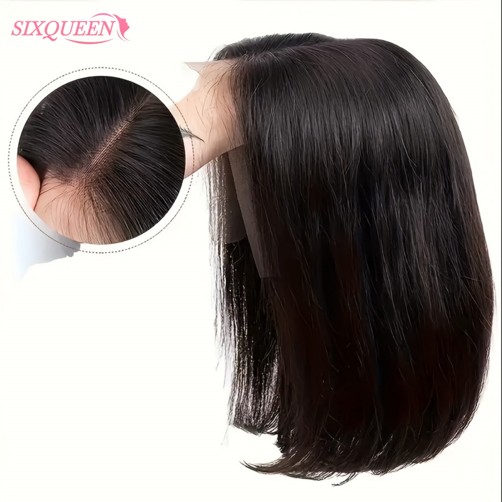 Human Hair Wigs - 接着剤不要の人毛ウィッグ、プレプラッキング済み、装着簡単、5x5プレカットHDレースクロージャーボブウィッグ、ストレートショートボブウィッグ、女性用人毛ウィッグ