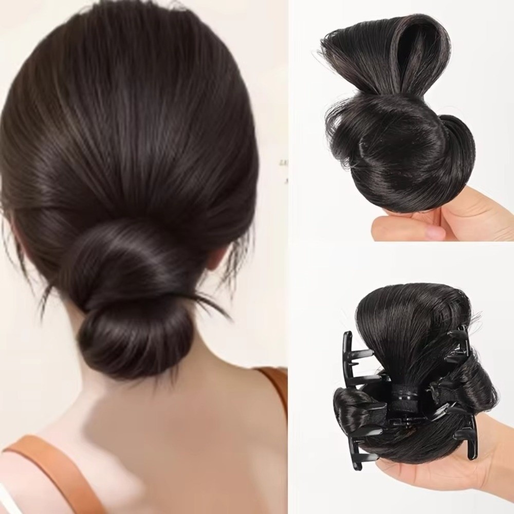 Claw Clip Messy Bun Hair Piece - 自然な合成毛のヘアバンウィッグ ふわふわの質感 自然な見た目 ポニーテールエクステンション クリップオン クリップオンウィッグ