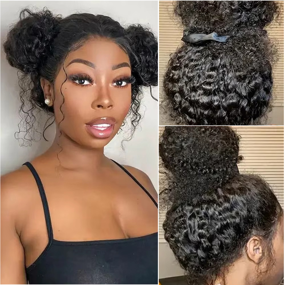 Hd Lace Frontal Wig Human Hair Pre Plucked - 28インチ、46インチのディープウェーブ、7x6 360フルレースフロントウィッグ、密度200%、ブラジリアンプレプラッキング済みカーリー、13x6 HD透明レースフロント人毛ウィッグ（女性用）