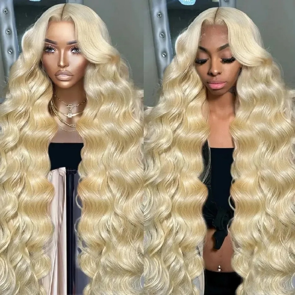613 Blonde Body Wave Lace Front Wig - 46インチHDブロンド13x4レースフロントウィッグ、613ブロンドボディウェーブ人毛ウィッグ、密度200、13x6透明フルレースフロントウィッグ