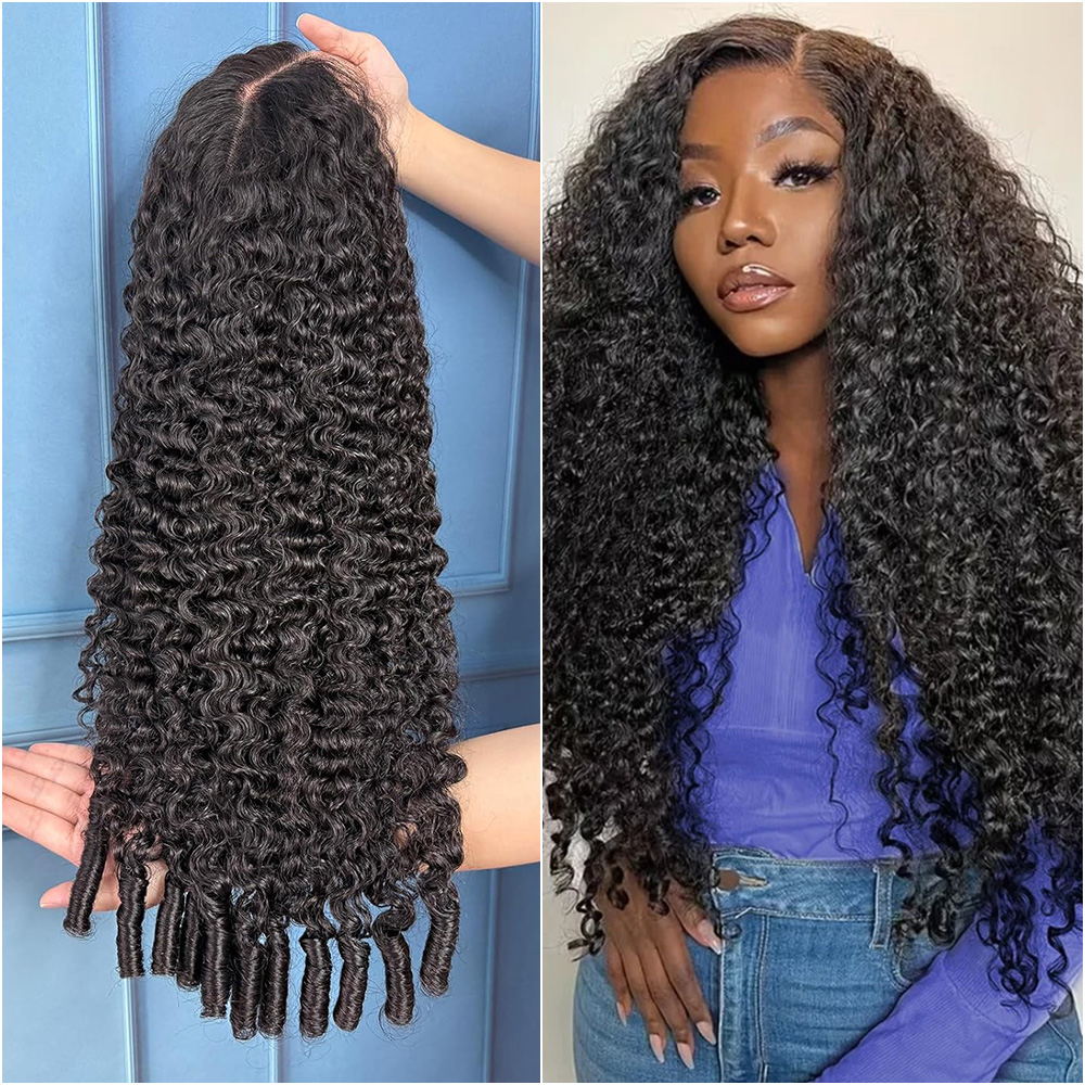 Hd Lace Frontal Wig Human Hair Pre Plucked - 密度220% 12A バーミーズカーリー 7x6 グルーレスレースフロントウィッグ プレプルック