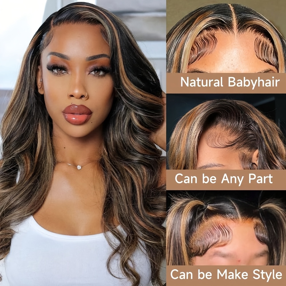 P1B30 ボディウェーブ ハイライト オンブレ 人毛ウィッ - Hd Lace Frontal Wig Human Hair Pre Plucked のレビューと価格