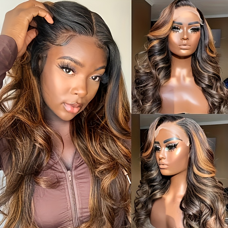 P1B30 ボディウェーブ ハイライト オンブレ 人毛ウィッ - Hd Lace Frontal Wig Human Hair Pre Plucked のレビューと価格