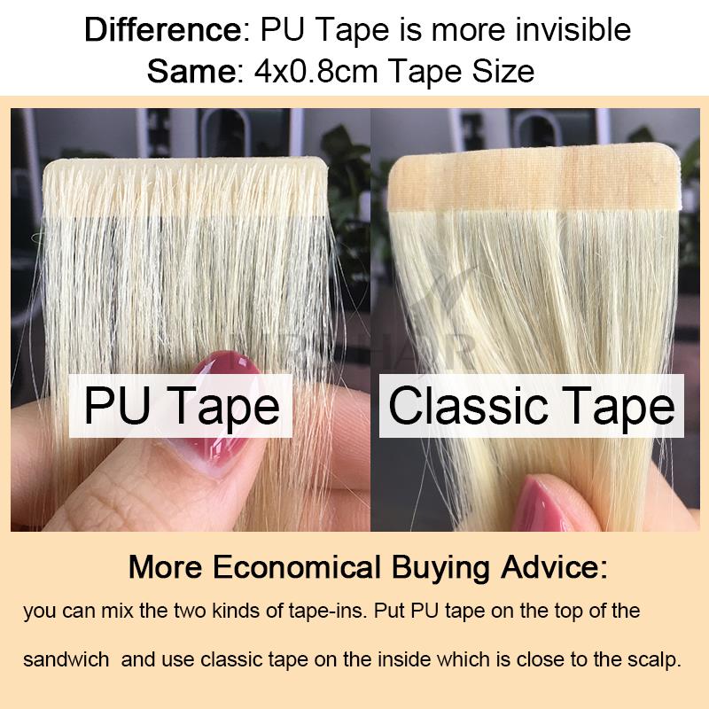 エクステンションの見えないテープ、人間の髪の毛のインジェクシ - Invisible Tape In Extensions Real Hair のレビューと価格