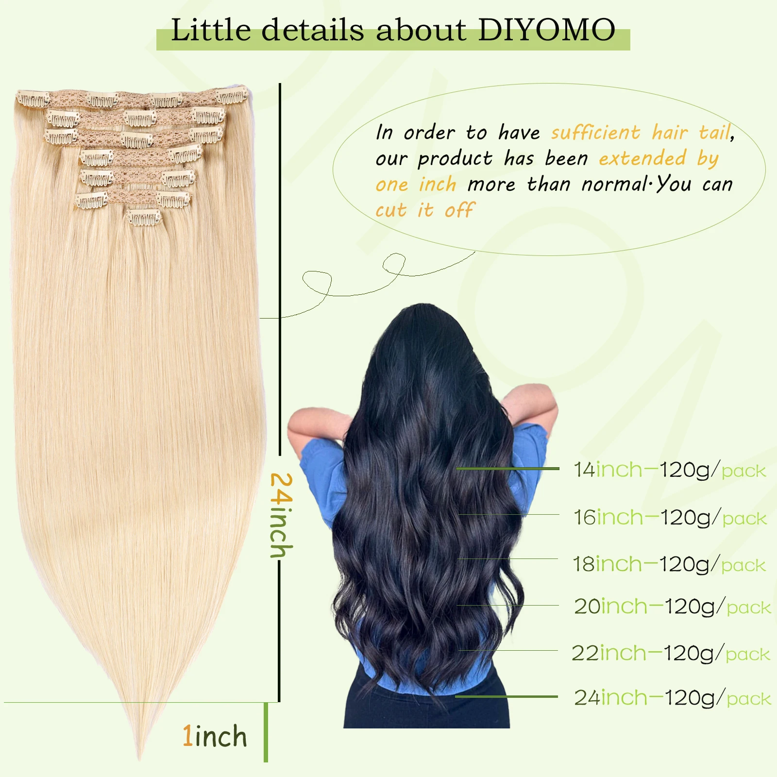 ナチュラルブラックストレートPUクリップ式ヘアエクステンショ - Seamless Clip In Hair Extensions Human Hair のレビューと価格
