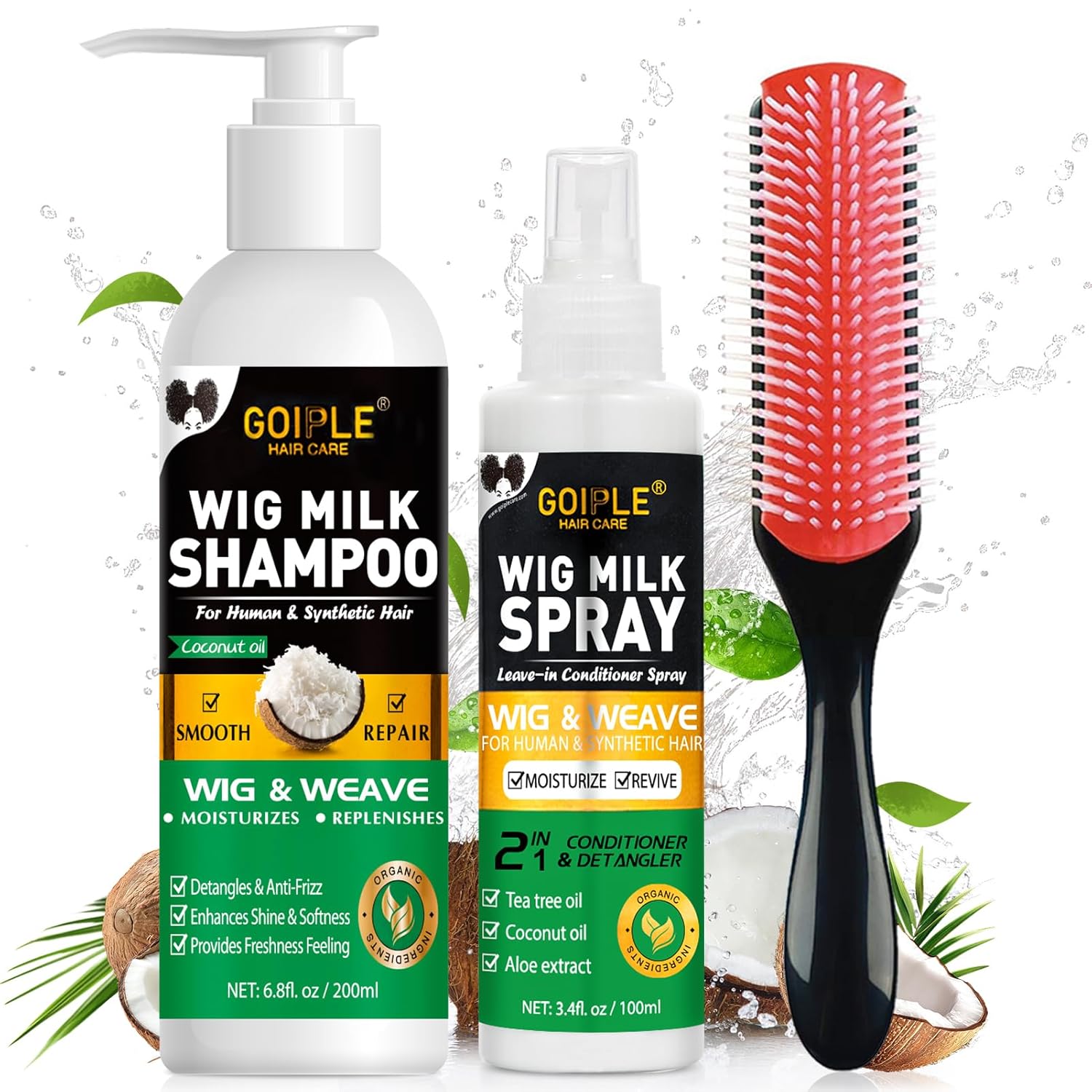 GOIPLE 3 in 1 ウィッグケアキット シャンプー、 - Synthetic Wigs のレビューと価格