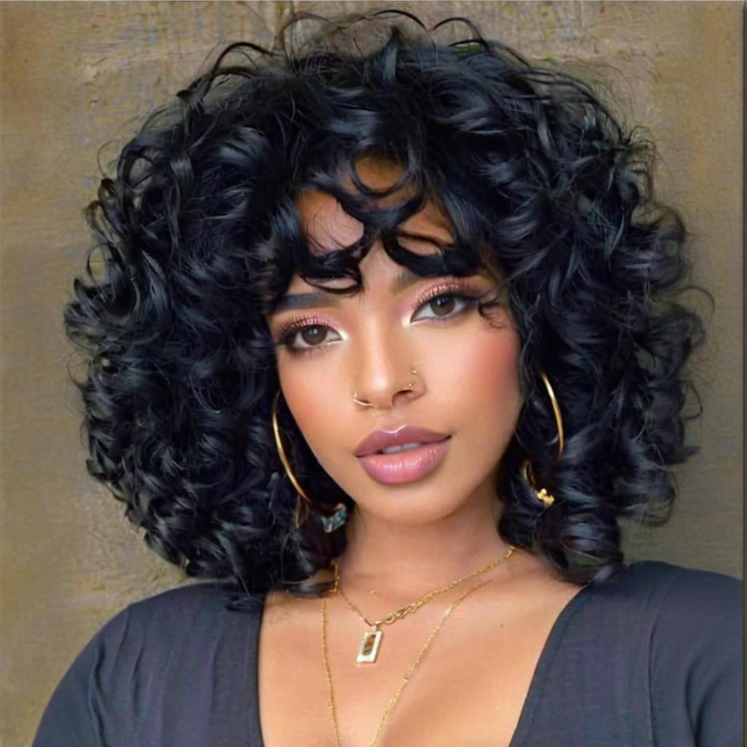 弾むようなカールのボブ人毛ウィッグ ブラジル人毛 格安ウィッ - Short Pixie Cut Wig Human Hair Cheap のレビューと価格