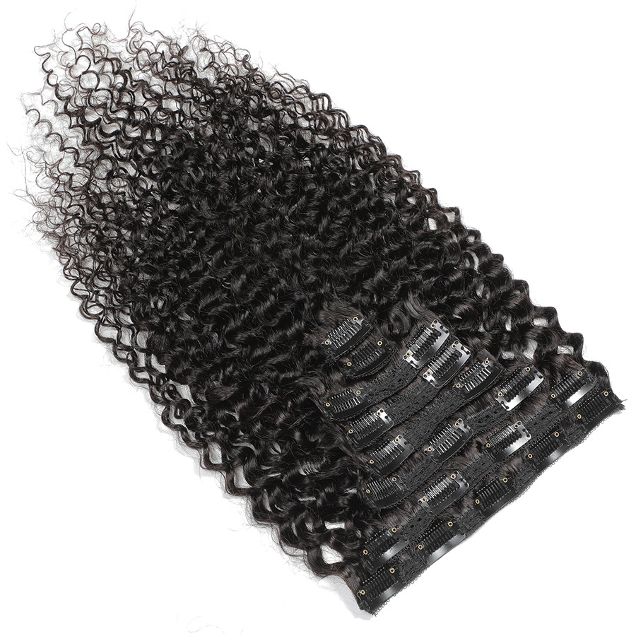 Newmi キンキーカーリークリップインヘアエクステンション - Seamless Clip In Hair Extensions Human Hair のレビューと価格