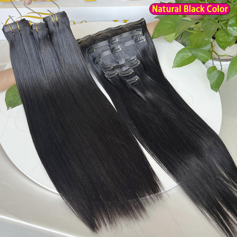 7ピース シームレスPUクリップ式人毛エクステ テープ式クリ - Seamless Clip In Hair Extensions Human Hair のレビューと価格