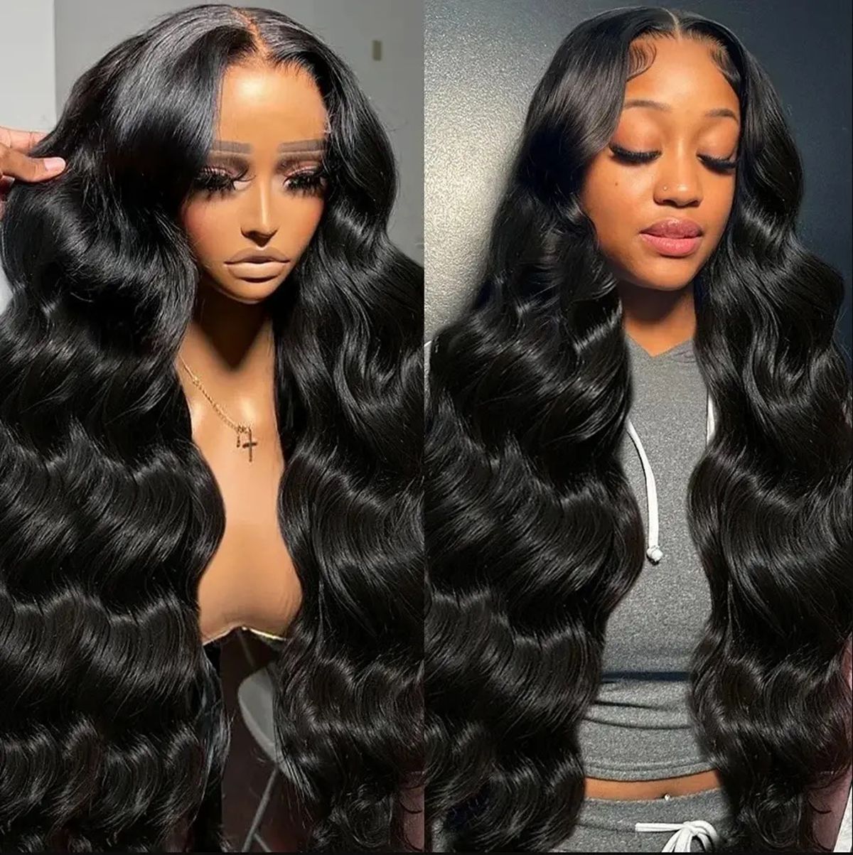 250密度 30～40インチ ルーズウェーブ ブラックカラー - Synthetic Wigs のレビューと価格