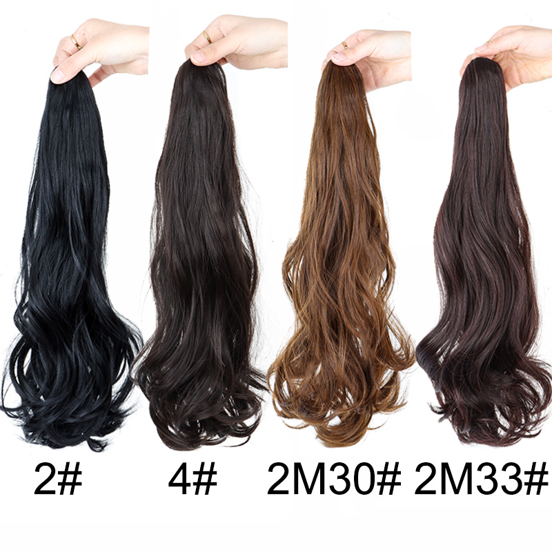 合成ロングカーリーポニーテールヘアエクステンションアクセサリ - Synthetic Braided Wigs For Black Women のレビューと価格