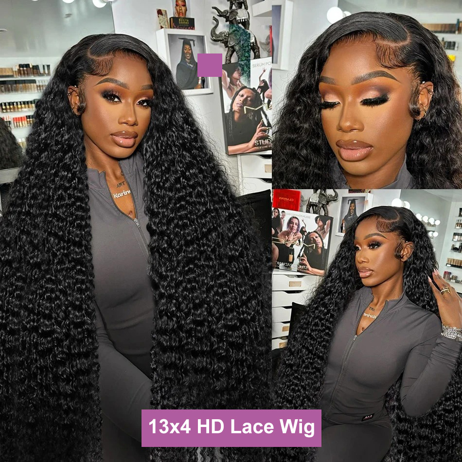 18インチ、30インチ、42インチのカーリーウィッグ。深めの - Hd Lace Frontal Wig Human Hair Pre Plucked のレビューと価格