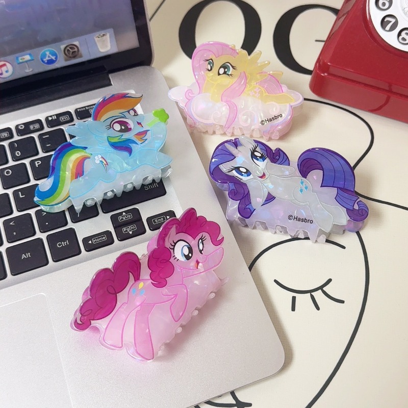 ハスブロマイリトルポニーシャークヘア爪クリップかわいい漫画ポ - Hair Bundles のレビューと価格