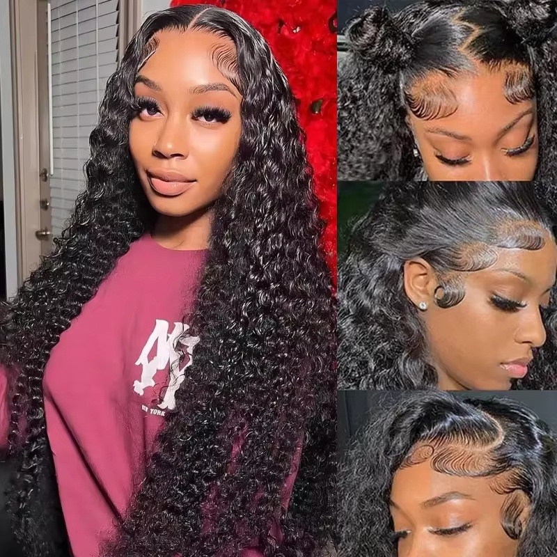 13X4 13X6 ディープウェーブHD透明レースフロントウ - Hd Lace Frontal Wig Human Hair Pre Plucked のレビューと価格