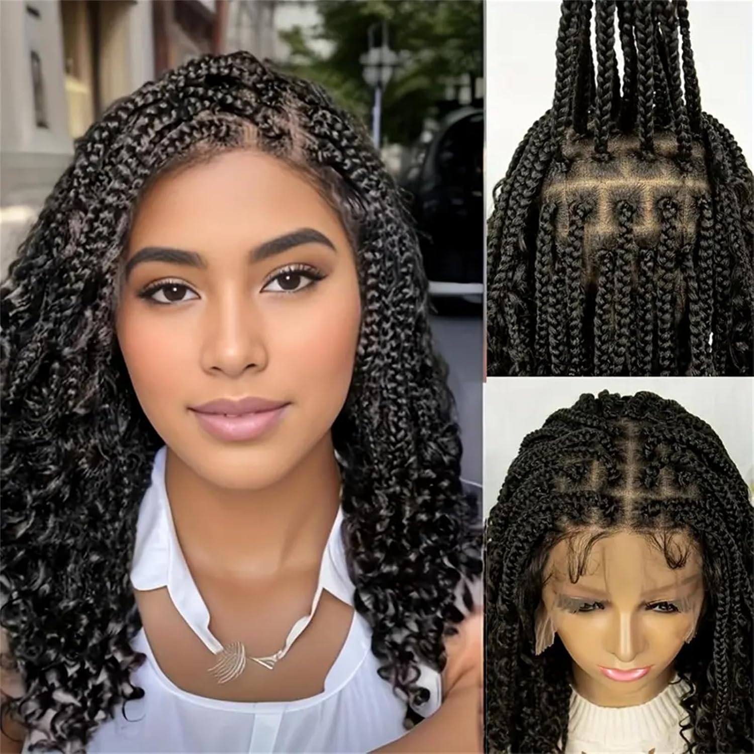 14/16/18インチ ショートノットレスボックスブレイドウ - Synthetic Braided Wigs For Black Women のレビューと価格