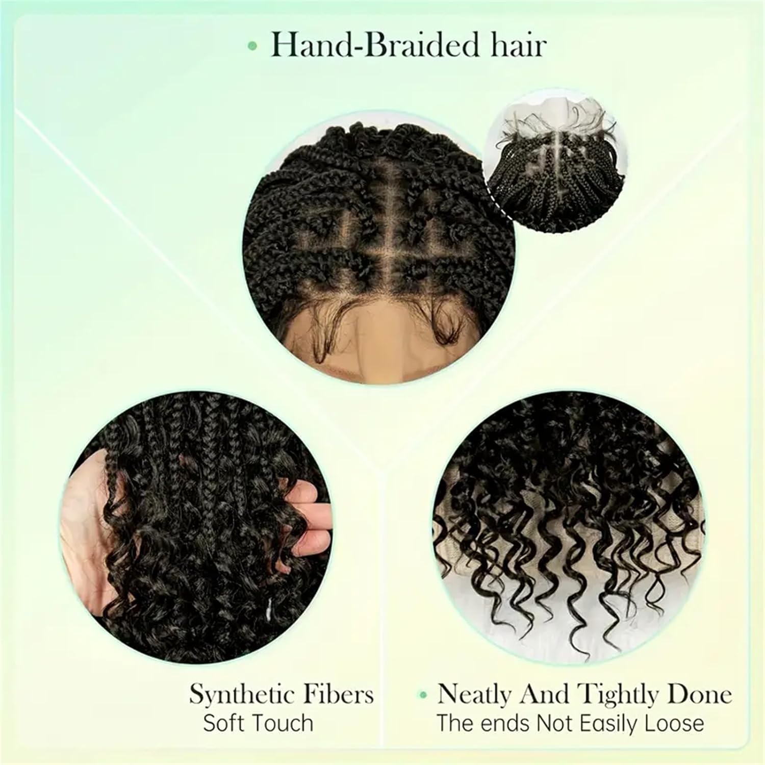 14/16/18インチ ショートノットレスボックスブレイドウ - Synthetic Braided Wigs For Black Women のレビューと価格