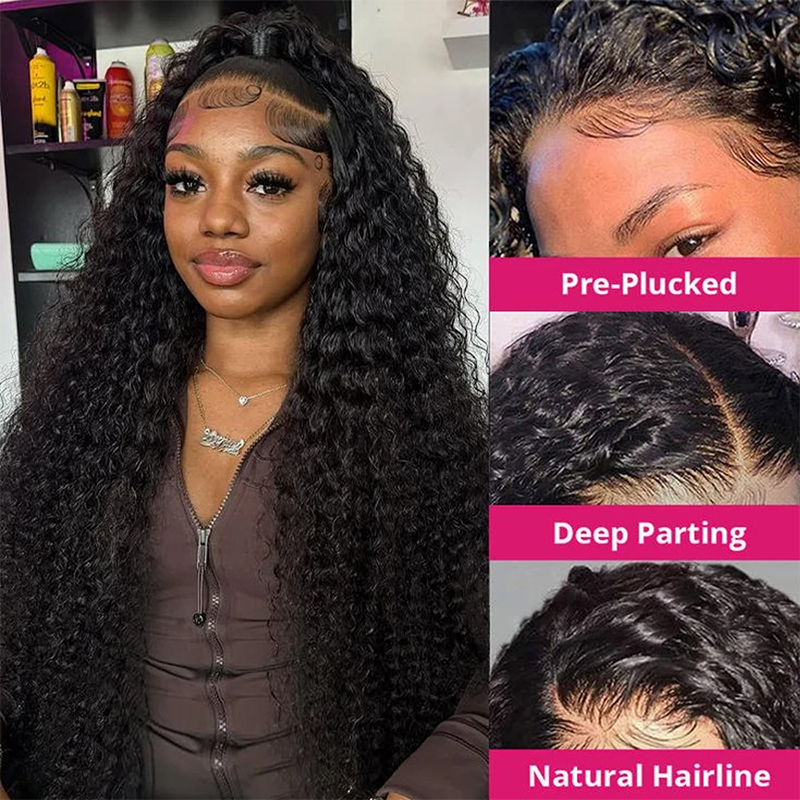 ディープウェーブ人毛ウィッグ 13x6 HDレースフロントウ - Human Hair Wigs のレビューと価格