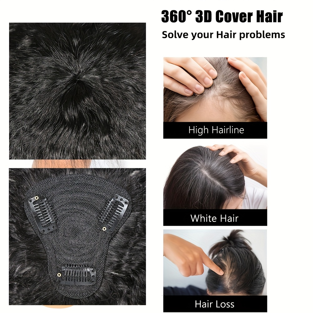 前髪付きキンキーストレートヘアピース、目に見えないクリップ式 - Hair Clips のレビューと価格