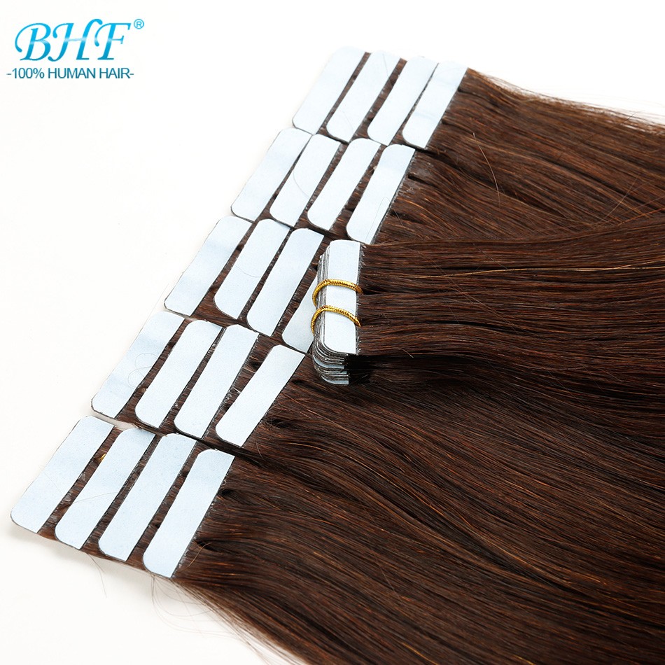 BHF テープでヘアエクステンションストレート人毛接着剤目に - Invisible Tape In Extensions Real Hair のレビューと価格