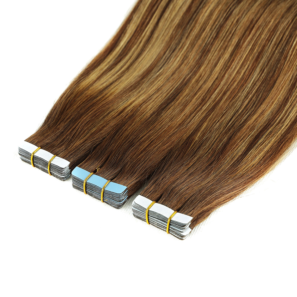 BHF テープでヘアエクステンションストレート人毛接着剤目に - Invisible Tape In Extensions Real Hair のレビューと価格