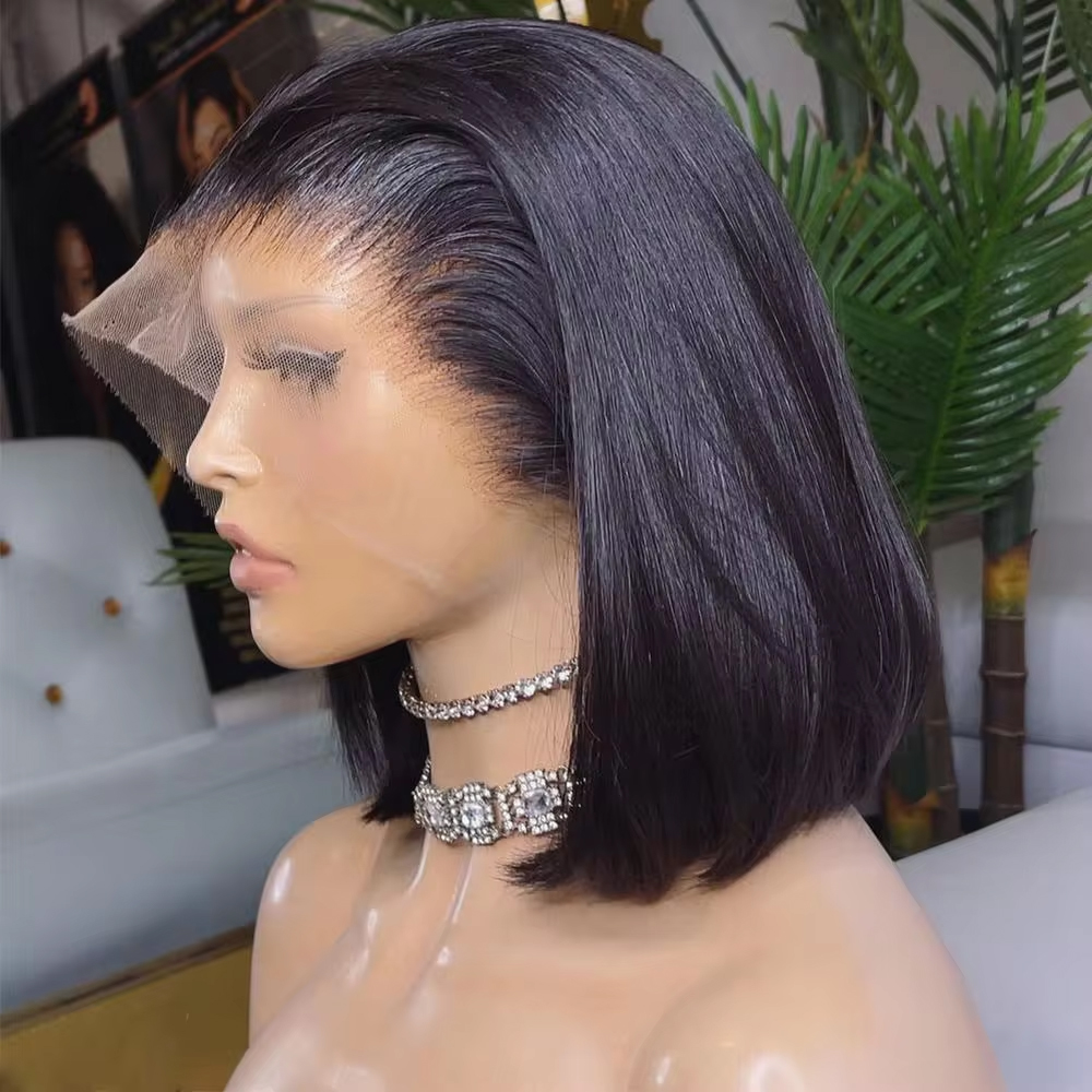 密度250％、ストレート、13x4のレースフロントを使用した - Pre Parted 13X4 Lace Front Bob Wig のレビューと価格