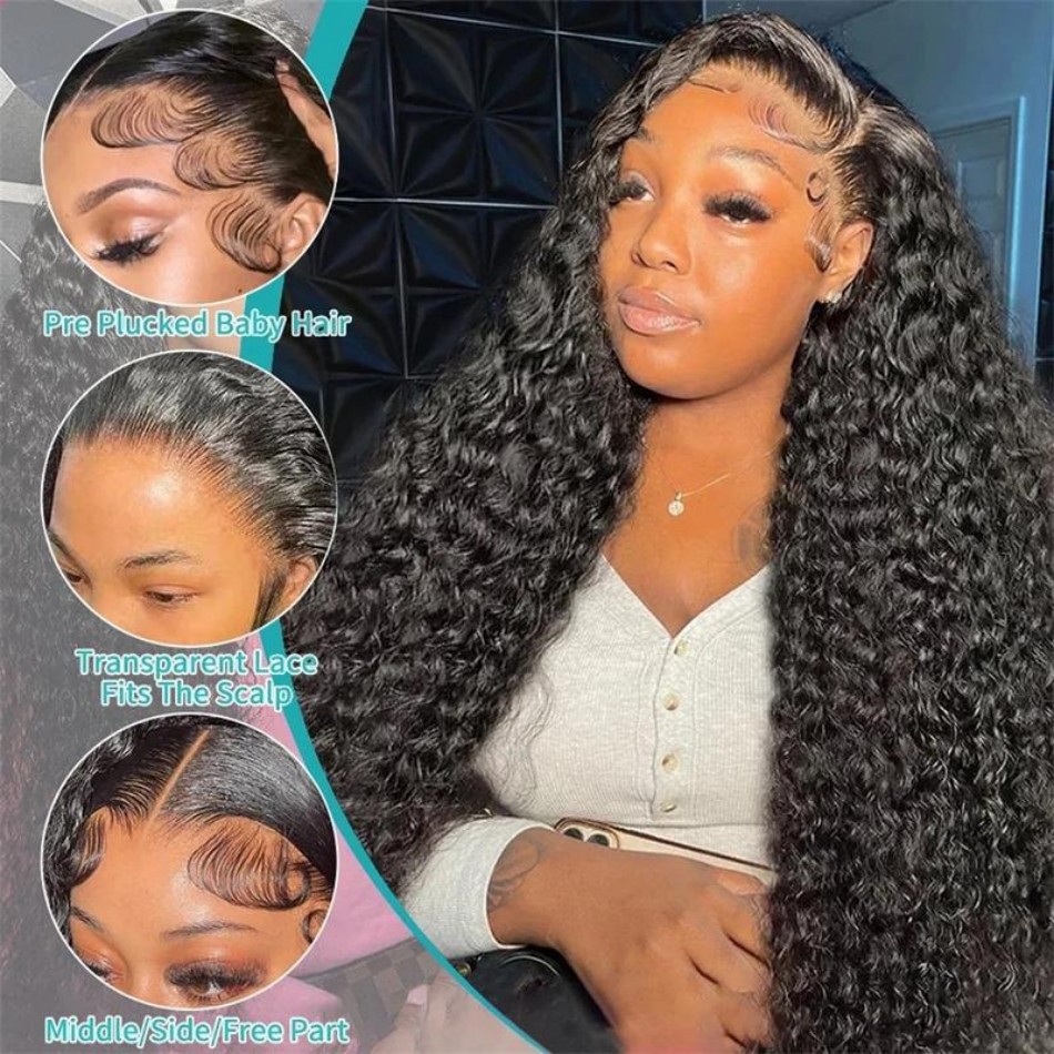 30インチ ディープウェーブ レースフロントウィッグ 人毛  - Hd Lace Frontal Wig Human Hair Pre Plucked のレビューと価格